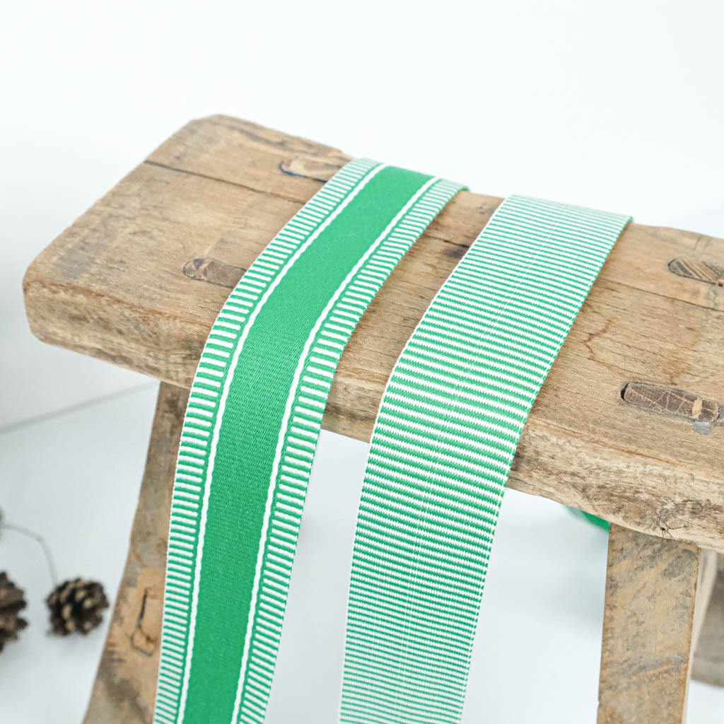 Two-Tone Green Striped Strap - Maison Klem